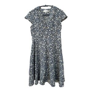 LA Soul Floral 90210 Style Button Up Cottage Core Dress Sz M